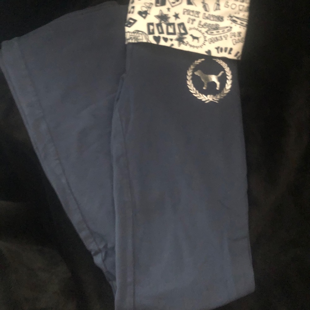 Navy blue & white Pink yoga pants